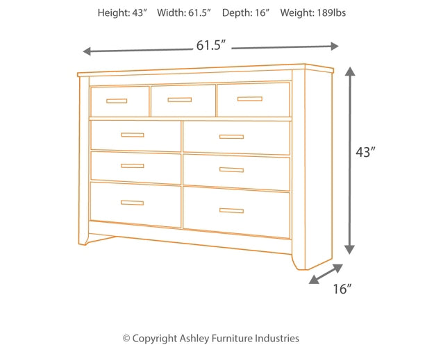 Zelen Full Panel Bed with Dresser